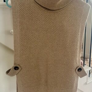 Cream knitted open side sweater vest